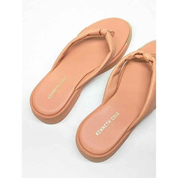 Kenneth Cole Women's Athens Platform Thong in Peach Leather Size 6 (MSRP $89) - Picture 5 of 11
